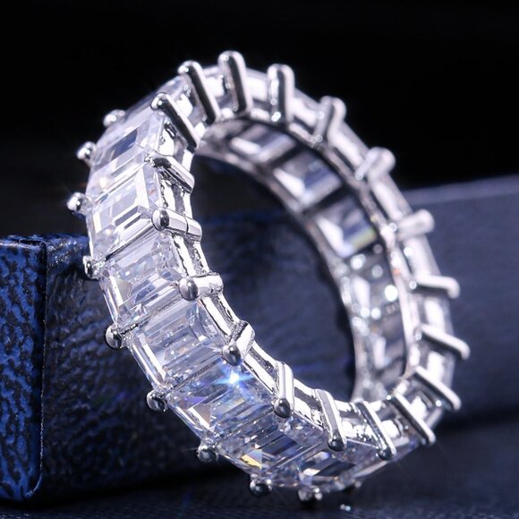 Eternal Finger 3A Luxury Cubic Zircon 925 Silver Plated Engagement Ring, L161
